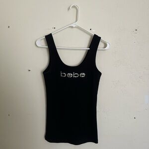Bebe Black Embellished Tank Top
